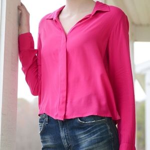 $98 Splendid Rayon Voile Button Down Shirt